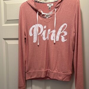 PINK Victoria's Secret Pink Lace-Up Sweatshirt